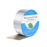 Flintronic Butyl Tape Waterproof Sealing Tape, 5cm(W) x 5m(L) Butyl Tape for Roof and Leak Repair, Waterproof Tape for Leaks, Aluminum Foil Tape for RV Repair, Roof Leak, Gutter and Hole Patching