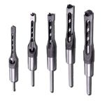 Woodworking Square Hole Drill Bits, HSS Woodworking Square Mortise Drill Bit Wood Mortising Chisel Set Woodworker Hole Saw Power Tool Kits, 1/2 Inch, 1/4 Inch, 5/16 Inch, 3/8 Inch, 7/16 Inch (5)