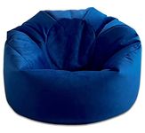 Plush velvet Beanbag Chair Luxury Bean Bags in Plush velvet, Velvet Beanbags, Velvet Bean bag Lounger, Plush Velvet Beanbags (Marine Blue)