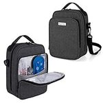 CURMIO Insulin Cooler Travel Case, Diabetic Medication Organizer Bag with Shoulder Strap for Insulin Pens and Diabetic Supplies, Not Include Ice Pack, Black