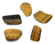 Tiger Eye Small Crystal Tumbled Stones- 5 Pc