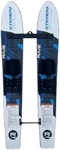 Rave Sports Steady Eddy Kids Trainer Water Skis – 46-Inch Youth Combo Water Skis for Beginners Under 100 lbs – Includes Removable Stabilizer Bar & Double-Handle Parent Training Rope System