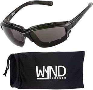 WYND Blocker Motorcycle Riding Glasses Extreme Sports Wrap Sunglasses, Black, Smoke