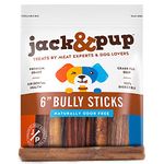 Jack&Pup 15cm Pizzle Sticks for Dogs (Thick - 5 Count) Odour Free Bully Sticks Long Lasting | All Natural, 100% Pizzle Sticks No Additives