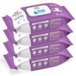 Mylo Baby Gentle Wipes (Pack of 4, 80 Wipes Per Pack) with Organic Coconut & Neem | Anti-Bacterial, pH Balanced, Thick & Soft| With Lid