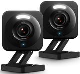 WYZE Cam v4 (Latest Model), 2.5K AI Security Camera, Indoor/Outdoor Cameras for Home Security, Vibrant Color Night Vision, No Subscription Required, Free Expert Help, Black, 2 Pack