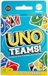 Mattel Games UNO Teams Card Game for Family Nights, Game Nights, Travel, Camping & Parties for Players 7 And Up In Up To Four Teams, With Cards Any Colorblind Player Can Use, HXT58