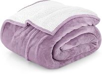 Utopia Bedding Sherpa Blanket California King Size [Lilac, 102x96 Inches] - 480GSM Thick Warm Plush Fleece Reversible Blanket for Bed, Sofa, Couch, Camping and Travel