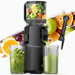 Cold Press Juicer, WETIE 4.7" Juicer Machines with Large Feed Chute for Whole Fruits & Vegetables, Slow Masticating Juicer with Large Auger, High Juice Yield, Easy to Clean & Assembly