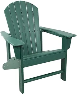 Sunnydaze All-Weather Upright Adirondack Chair - for Patio or Yard - 300-Pound Capacity - 38.25-Inch - Green