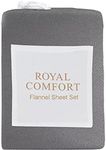 Royal Comfort Sheet Set Polar Fleece Ultra Soft Bedding 1 x Flat Sheet, 1 x Fitted Sheet, 2 x Pillowcases, (4 Pcs, Queen, Charcoal)