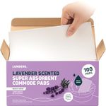 Lunderg Lavender Scented Super Absorbent Commode Pads - Medical Grade Value Pack 100 Count - for Bedside Commode Liners Disposable, Adult Commode Chair, Portable Toilet Bags - Make Your Life Easier