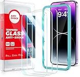 SmartDevil Full Coverage Screen Protector for iPhone 14 Pro [6.1 Inch], 3 Pack Tempered Glass with Easy-Installation Tool, Scratch Resistant, 9H Hardness, Case Friendly