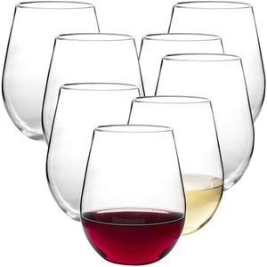 D'Eco Unbreakable Tritan Wine Glasses, 20 oz (Set of 8) – Shatterproof, Crystal-Clear, BPA-Free Plastic Tumblers – Indoor & Outdoor Cups for Entertaining & Parties - Mothers Day Gift for Mom