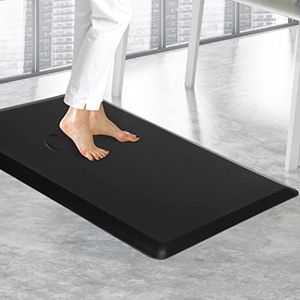 Marlow Anti Fatigue Mat Standing Desk Rug - Comfort Foam Cushioned Mat - Non-Slip and Waterproof for Standing Desk, Kitchen, Home Office or Any Floor (50cm x 80cm, Black)…