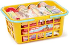 Casdon 62801.AMA002 Colourful Toy Shopping Basket for Children Aged 2+ | Comes with Miniature Versions of Popular Branded Foods