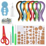 HASTHIP Paper Quilling Kit 30 Colors Quilling Paper Strips Quilling Tool Set Quilling Tool Quilling Template Board Curling Tool Scissors Set Accessories For Diy Paper Quilling Craft,Multicolor