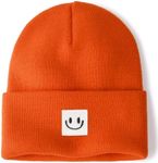 FURTALK Unisex Beanie for Women Men Knit Cuffed Winter Hats Soft Warm Cute Ski Skull Caps Orange