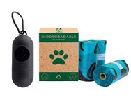 Foodie Puppies Combo of Waste Pick up - Biodegradable Garbage/Waste/Poop Bag with Poop Bag Dispenser with Metal Carabiner Clip | Hands-Free Dispenser Fits Any Pet Leash (Dispenser + 3 PoopBag)