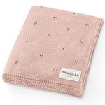 Bleu La La Organic Pointelle Receiving Swaddle Blanket for Girls - 100% Luxury Organic Soft Cotton Knit Warm Cozy Cuddle Stroller Crib Blanket for Newborns Infants & Toddlers (Ballet Slippers)