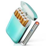 x-lighter XL606 Cigarette Case for 100s King Size, with Electric Rechargeable Lighter, Smell-Proof, Gift for Women & Men