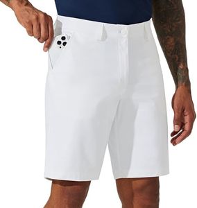 Willit Men's Golf Shorts Stretch Work Dress Shorts Quick Dry Hiking Athletic Casual Shorts with Pockets 10" White 36