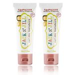 Jack N’ Jill Natural Certified Kids Toothpaste – Fluoride-Free Toddler & Baby Toothpaste with 40% Xylitol, No Sugar, Suitable from 6 Months+, Organic Raspberry Flavour, Pack of 2 (50g Each)
