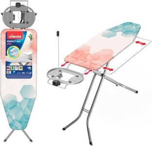 Vileda – Planche à repasser Perfect 2in1 Plus – Table à repasser avec prise de courant et repose-fer extra large – Hauteur réglable et bras extensible spécial draps, Vert, 175 x 45 x 9 cm