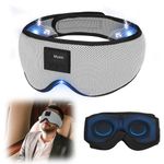 AURTEC 360° Blackout Sleep Eye Mask with Wireless Bluetooth 5.2 Headphones, Comfortable and Adjustable 3D Design, White Noise for Insomniacs, Long Battery Use for Travel/Nap/Camping/Night Sleep