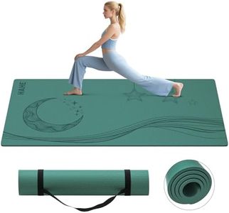 Large Yoga Mat, 72"x40"x0.4"Thick, Extra Wide Exercise Mat, Oversized Non Slip Workout Mat with Strap for Yoga, Pilates, Fitness, Home Gym Studio (Peacock Green)