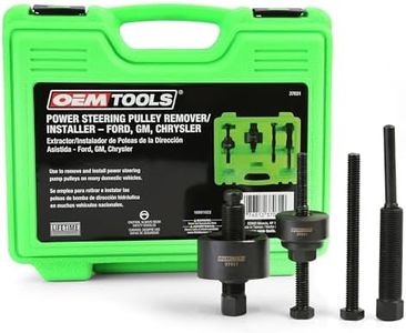 OEMTOOLS 37031 Power Steering Pulley Puller and Installer Kit, Removes and Installs Power Steering Pump Pulleys on Most Domestic Vehicles, Ford, GM, VW, Green