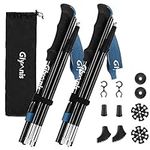 Glymnis Hiking Poles Trekking Poles Collapsible Lightweight Walking Sticks, Adjustable Aluminum Hiking Sticks for Hiking Camping Backpacking, Men Women Seniors, Blue-Black