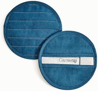 Caraway Pot Holders - 100% Organic Cotton Pot Holder - Double-Layer Stain Resistant Stitching - Resists High Heat & Low Cold Temperatures - Machine Washable - Navy