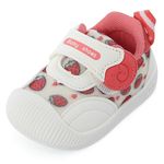 MK MATT KEELY Baby Boys Girls First Walking Shoes Toddlers Breathable Anti-Slip Trainer Sneakers for Infant,Size 4.5 UK Child,Red Strawberry