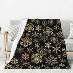 Jbofyee Winter Snowflakes Christmas Throw Blankets All Season Ultra Soft Warm Fleece Blanket for Home Bed Sofa Couch Chair Outdoor Travel Camping 60x50 Inch