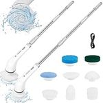 Electric Spin Scrubber,Sofrose 8 in 1 Cordless Shower Power Scrubber with 8 Brush Heads,420RPM Electric Cleaning Brush with Adjustable Extension Handle,Bathroom Scrubber for Tub and Tile Floor