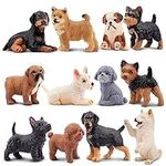 EYSCOTA 12PCS Dog Figurines, Realis