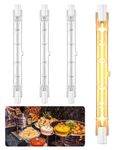 BrightArk Food Heat Lamps 500W Heat Lamp Bulbs, 240v 118MM R7S Jacketed Food Lamp Bulb,Gantry Lights Food Lamp Bulb Catering Food Safe Heat Lamp for Buffets, Canteen, Hospitality 4 PCS