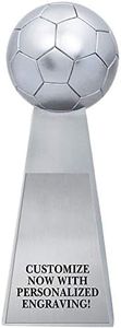 Crown Awards 10" Soccer Gridiron Trophy, Metallic Soccer Tournament Sculpture Trophies