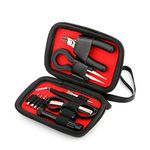 Sourcemall Coil Building DIY Tool Set 10 in 1 kit Ceramic Tweezers+Diagonal Stainless Steel Tweezers+Folding Scissor+ Coil Brush+Diagonal Plier+Multifunction Screwdriver with a Zipper Bag