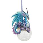 Christmas Tree Ornaments - Frost the Gothic Dragon Holiday Ornament - Snowflake Dragon Ball Ornament - Christmas Decorations