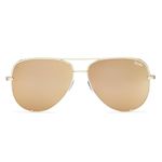 Quay Women's Mirrored High Key Mini QC-000268-GOLD/GOLD Gold Aviator Sunglasses