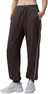 baleaf Women's Yoga Casual Loose-Fit Tapered Pants Dark Brown L