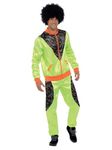 Smiffys Retro Shell Suit Costume, Mens, Neon Green with Jacket & Trousers, 1980's Fancy Dress, 1980s Dress Up Costumes