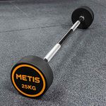 METIS Rubber Barbell Weights [10kg - 45kg] - Professional Grade Barbells for Full Body Workouts | Ideal for Gyms & Home Workouts (25kg)