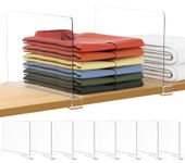 Famyards 8 Pack Clear Shelf Dividers for Organization, Acrylic Closet Shelf Vertical Shelves Organizer for Bedroom, Kitchen and Office