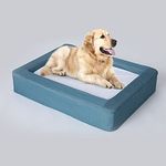 UrbanBed High Resilience Memory Foam Large Size Pet Bed (Dog & Cat) with Removable Cover, 1 Unit (Teal) 45 x 35 x 6 Inches