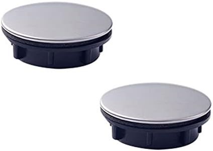 2 Piezas de Cubierta de Agujero para Fregadero de Cocina, Tapa de Tapón, Cubierta de Agujero para Grifo de Baño, Cubierta de Acero Inoxidable, Cubiertas de Desbordamiento para Fregadero (35 mm)
