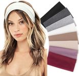 Miucat 8Pack Wide Headbands for Women, Non Slip Thick Headbands Soft Cotton Boho Head Bands for Yoga Workout Fashion Hair Accessories