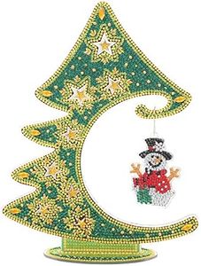 YEESAM ART XXXXX Table Top Diamond Painting Kits Luminous, XXXXX 11 inch DIY 5D Diamond Art Christmas Decorations Ornaments (Pine Tree)